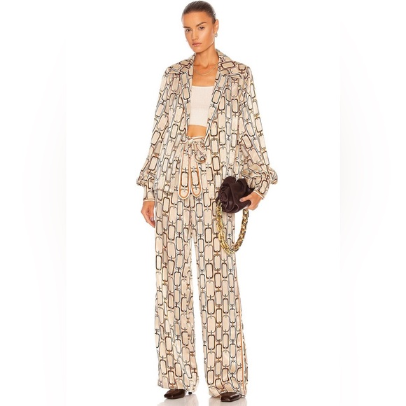 Alexis NEW Reyson Long Sleeve Chain Link Button Down Blouse Size L - Picture 5 of 16